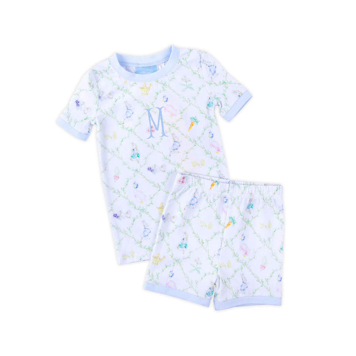 Storybook Rabbit Blue Short Pajamas