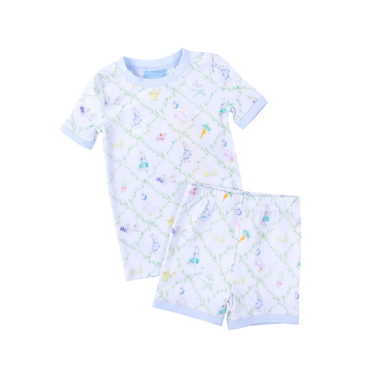 Storybook Rabbit Blue Short Pajamas