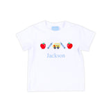 Apple & Bus White Short Sleeve Shirt