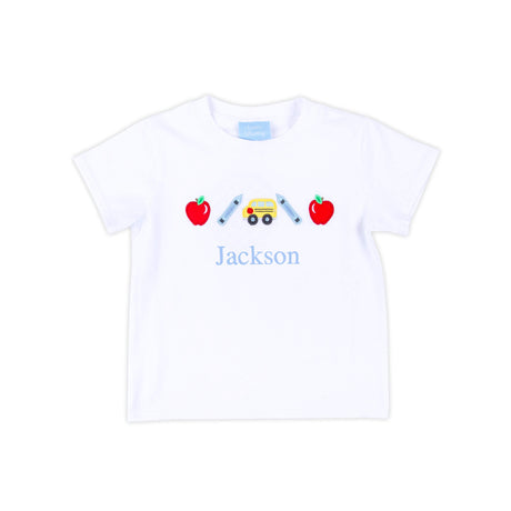 Apple & Bus White Short Sleeve Shirt