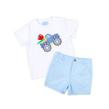 Bright Crayons Truck Light Blue Short Set