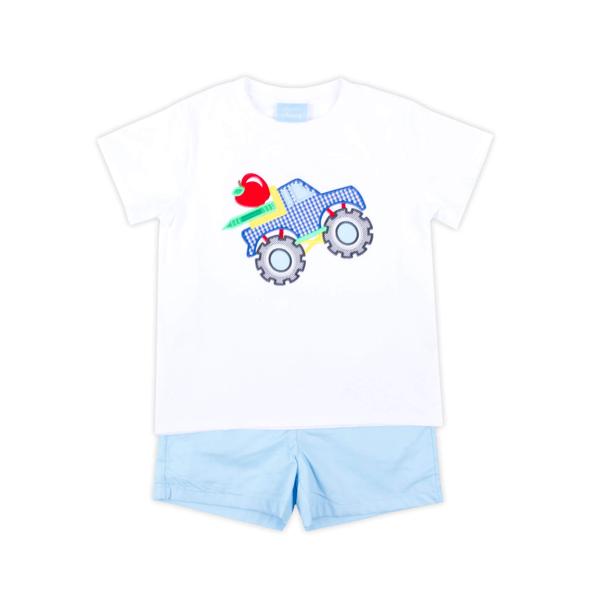 Bright Crayons Truck Light Blue Short Set