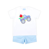 Bright Crayons Truck Light Blue Short Set