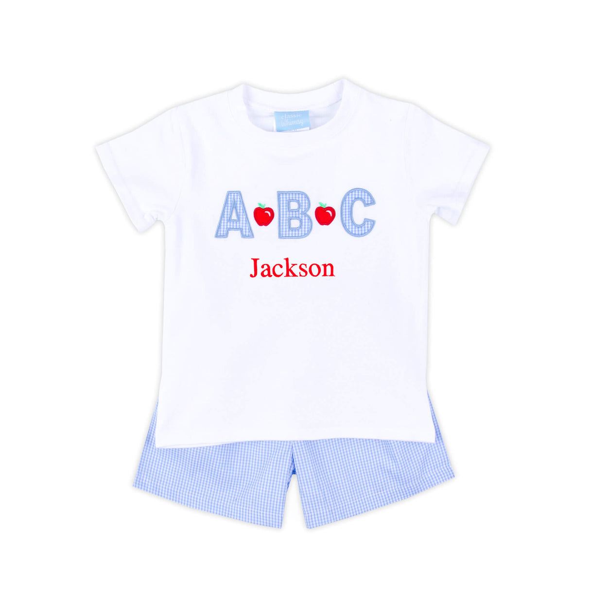 Apple & ABC Light Blue Gingham Short Set