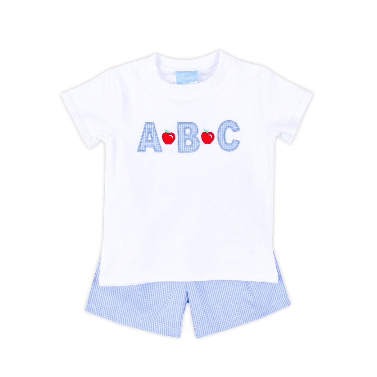 Apple & ABC Light Blue Gingham Short Set