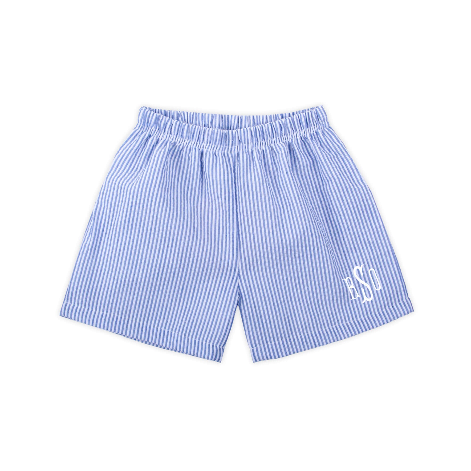 Blue Stripe Seersucker Shorts – Classic Whimsy