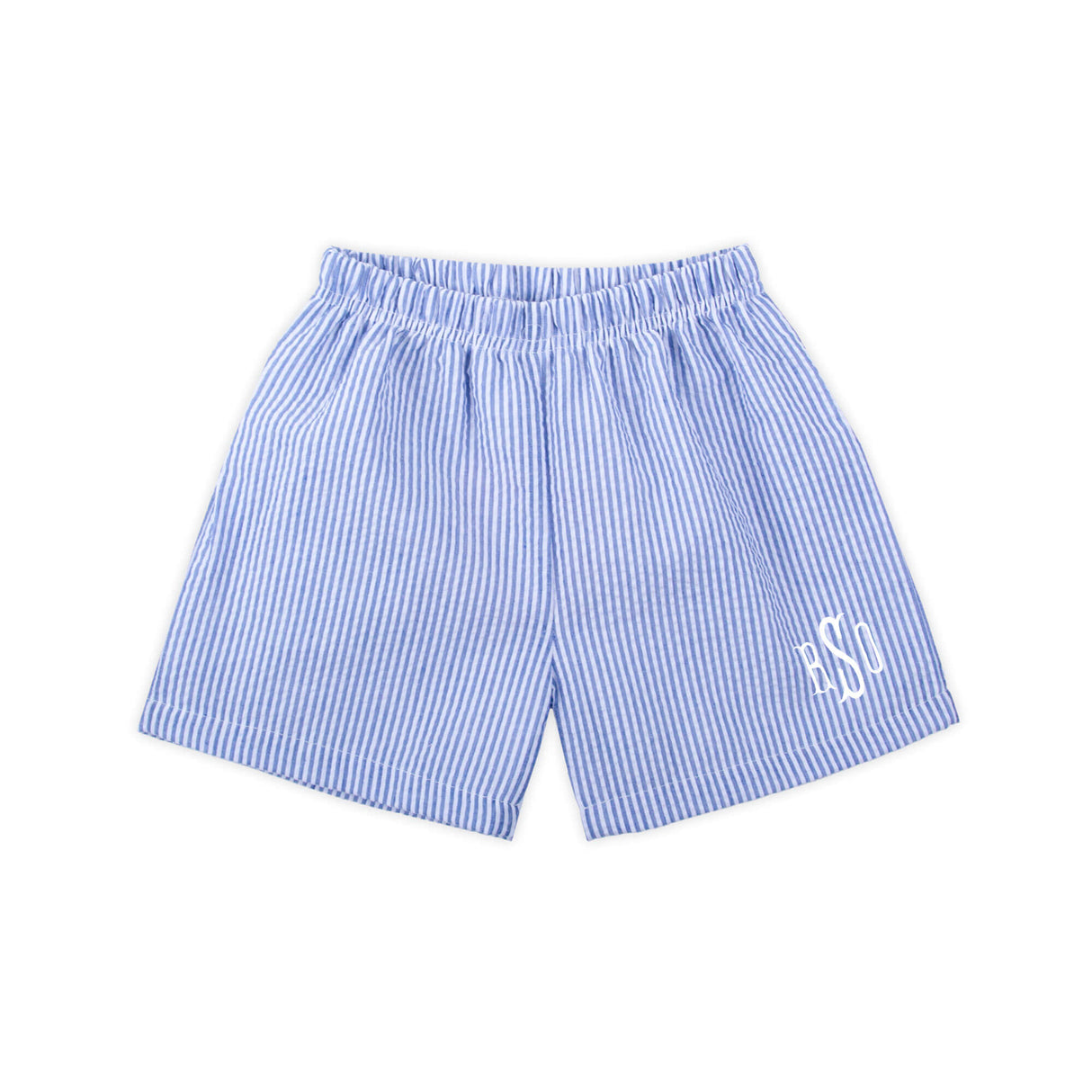 Blue Stripe Seersucker Shorts