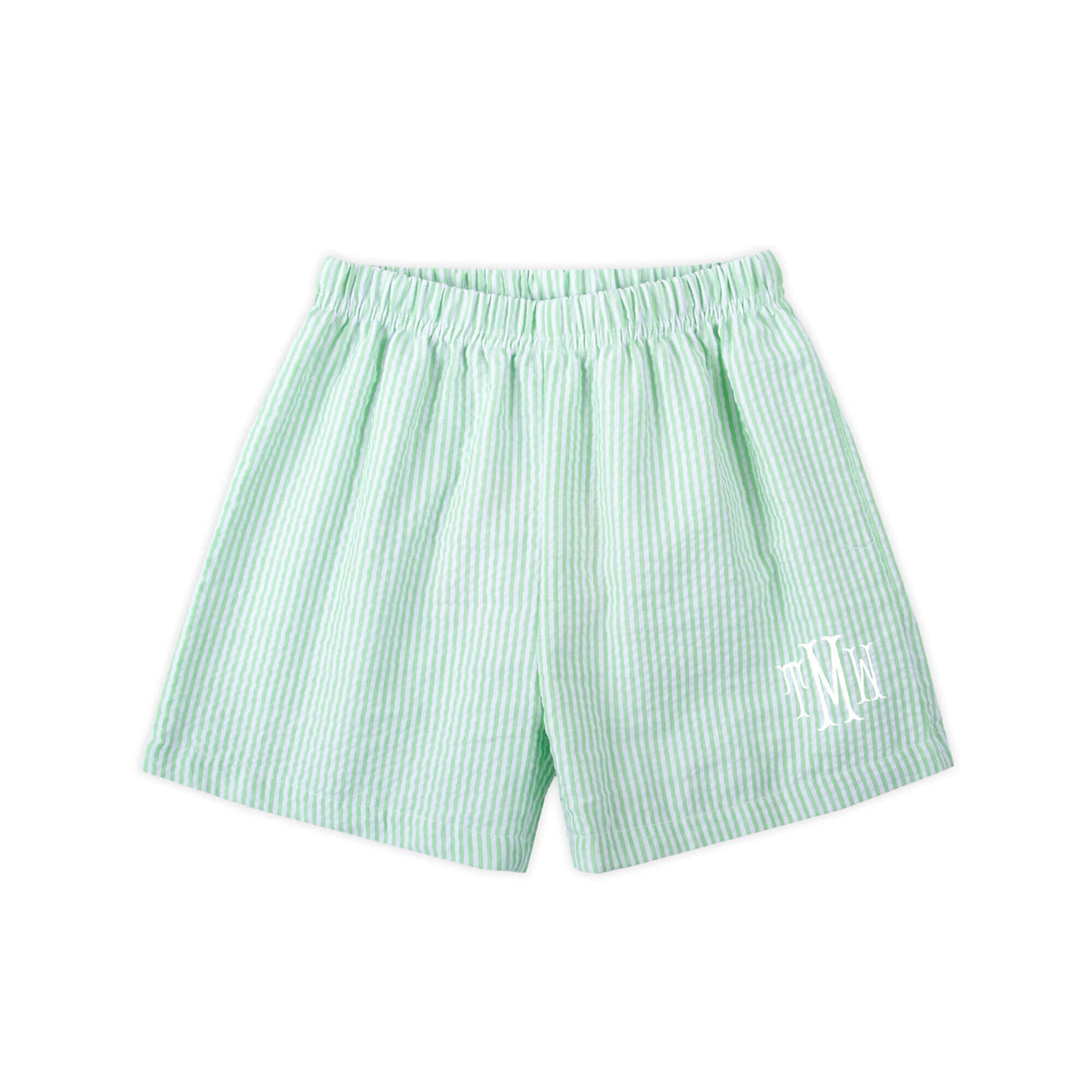 Green Stripe Seersucker Shorts