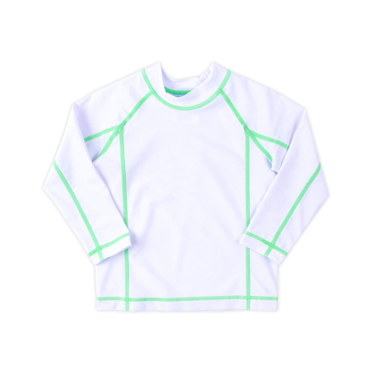 Santorini White With Green Trim Rash Guard