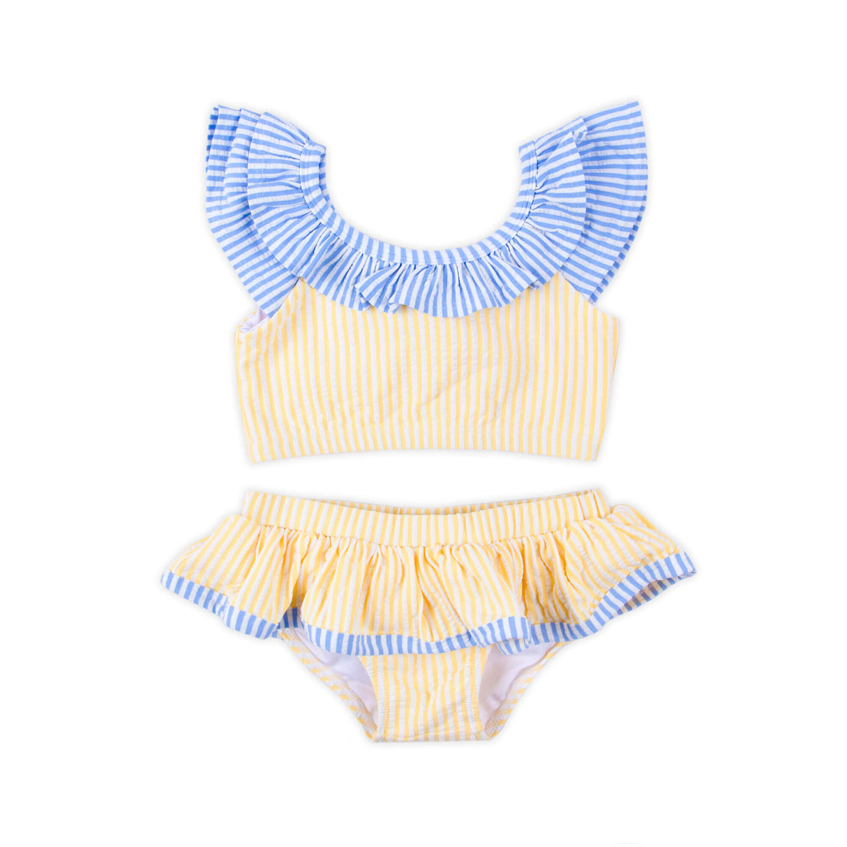 Santorini Yellow & Blue Stripe Two Piece Swimsuit