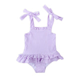 Santorini Purple Stripe One Piece Swimsuit