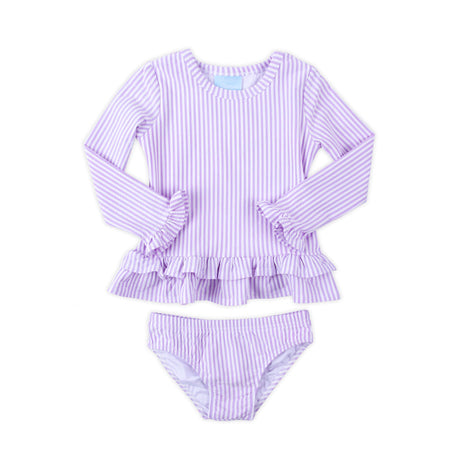 Santorini Purple Stripe Rash Guard Set