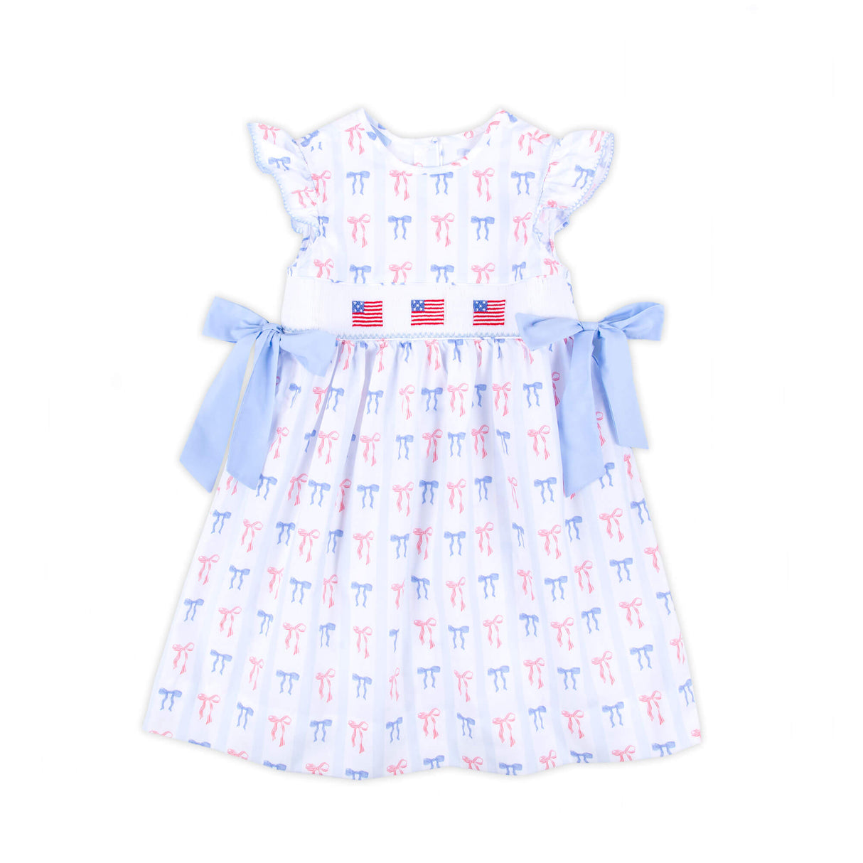 Patriotic Bows Smocked Beverly Dress