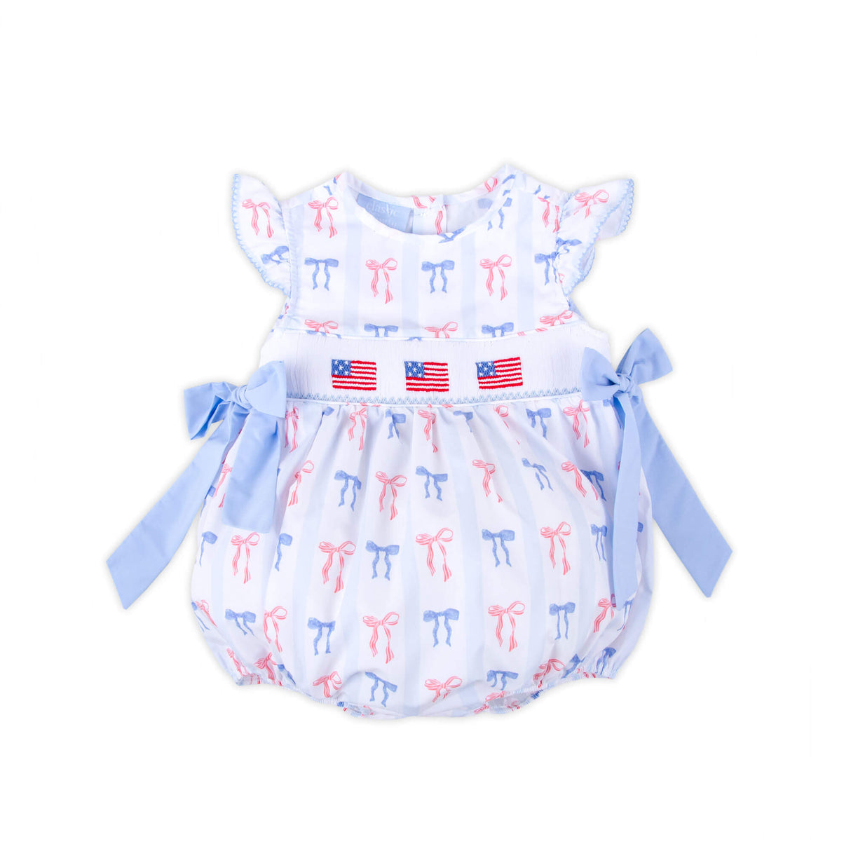 Patriotic Bows Smocked Beverly Bubble