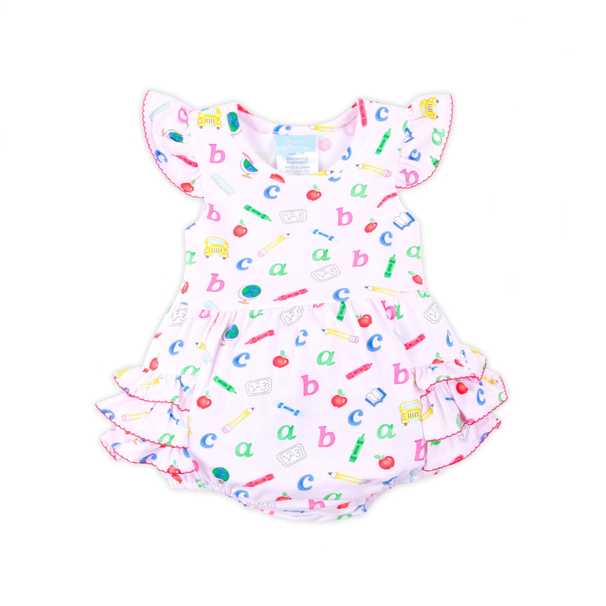 Easy as ABC Pink Ruffle Bubble