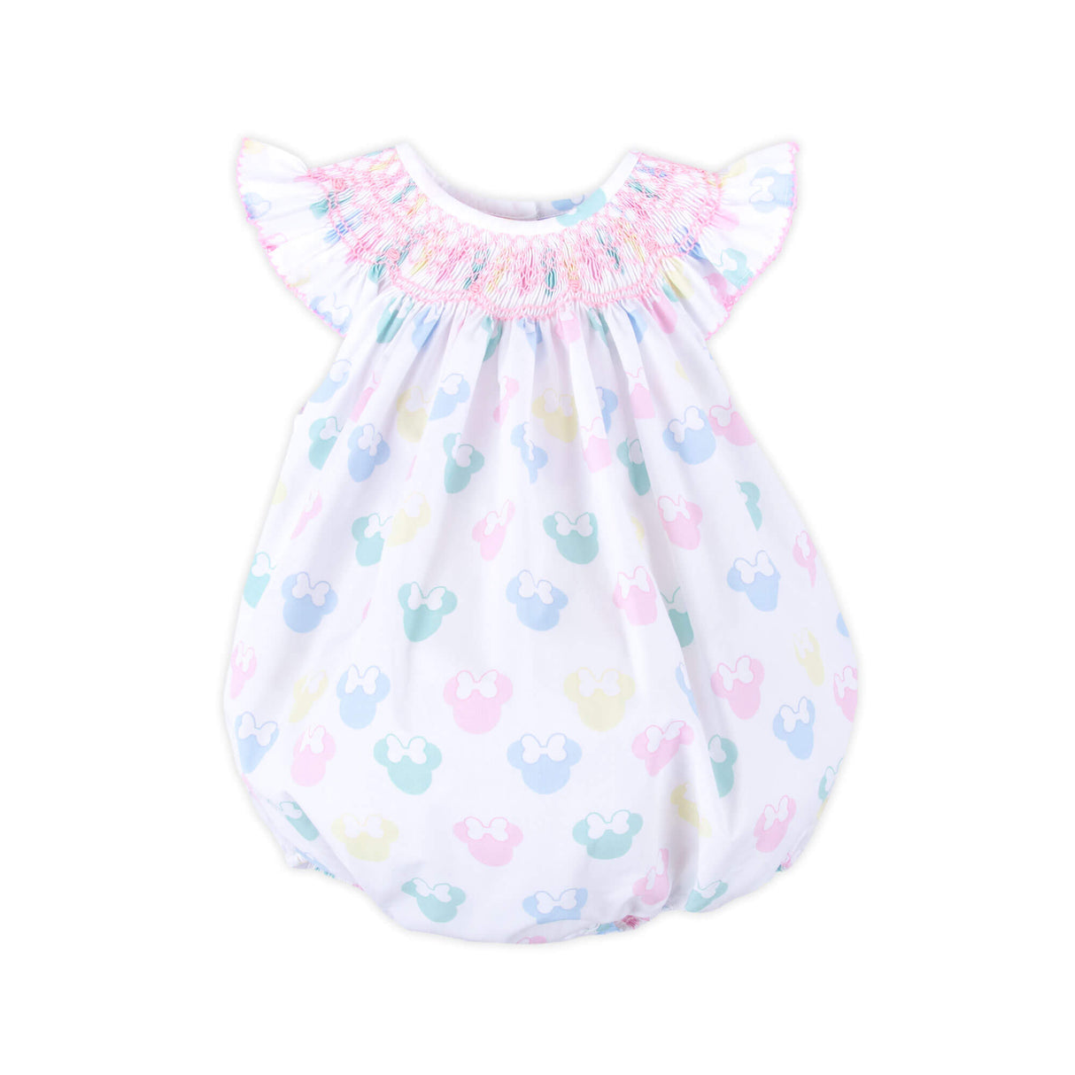 Pastel Mouse Ears Smocked Angel Sleeve Bubble