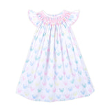 Pastel Mouse Ears Smocked Angel Sleeve Dress