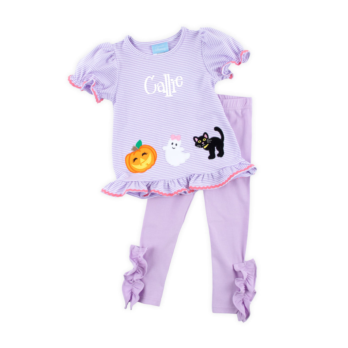 Spooky Purple Stripe Legging Set