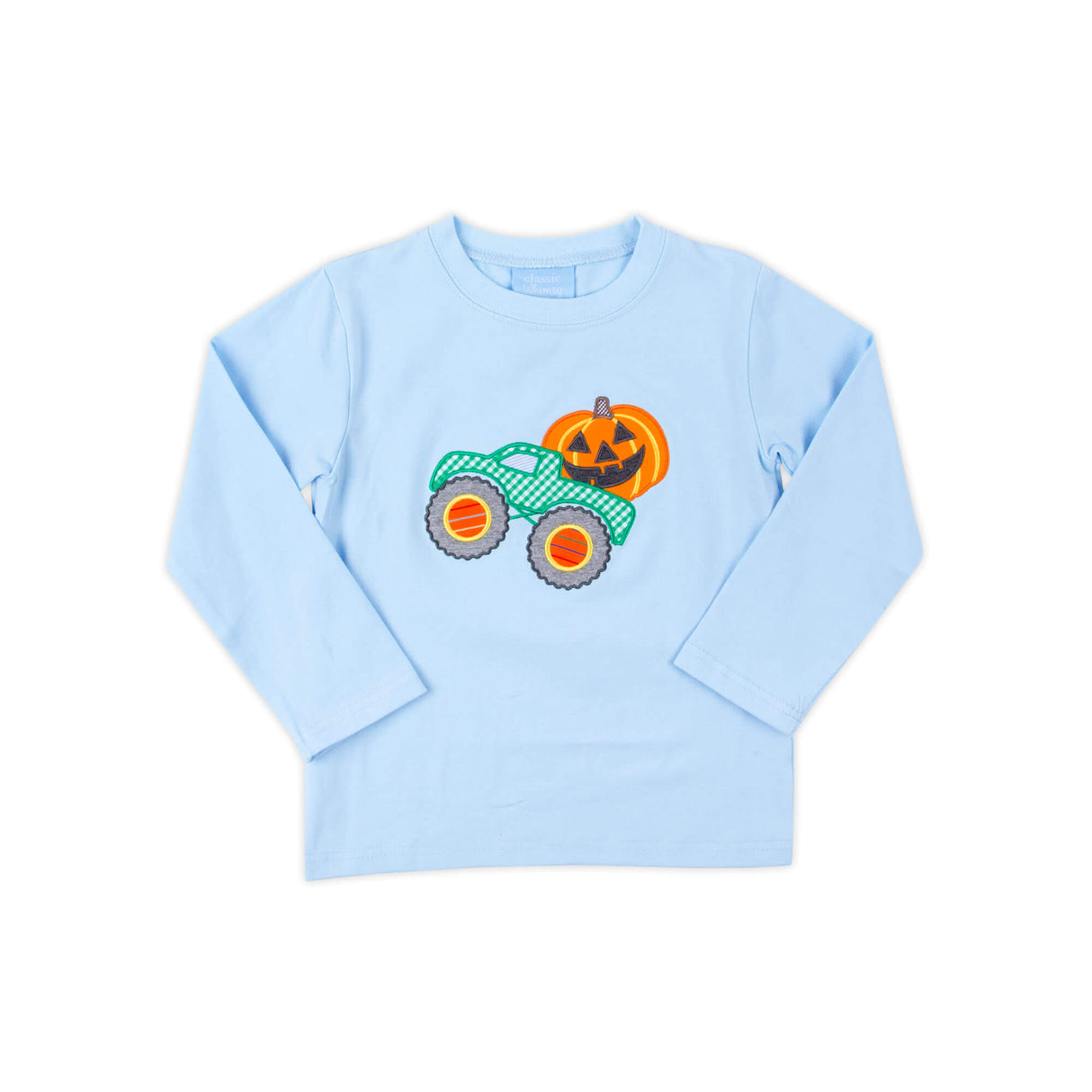Jack O' Lantern Truck Light Blue Long Sleeve Shirt