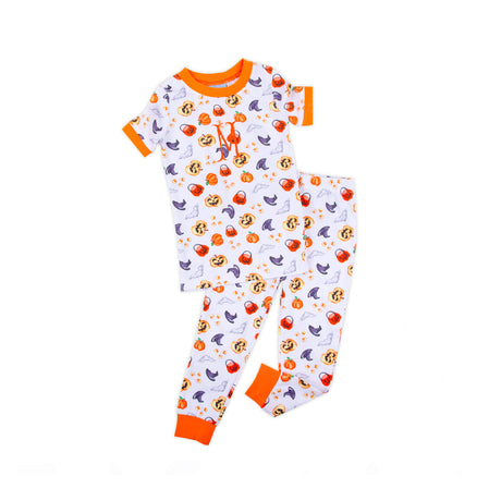 Halloween Print Orange Trim Pajamas