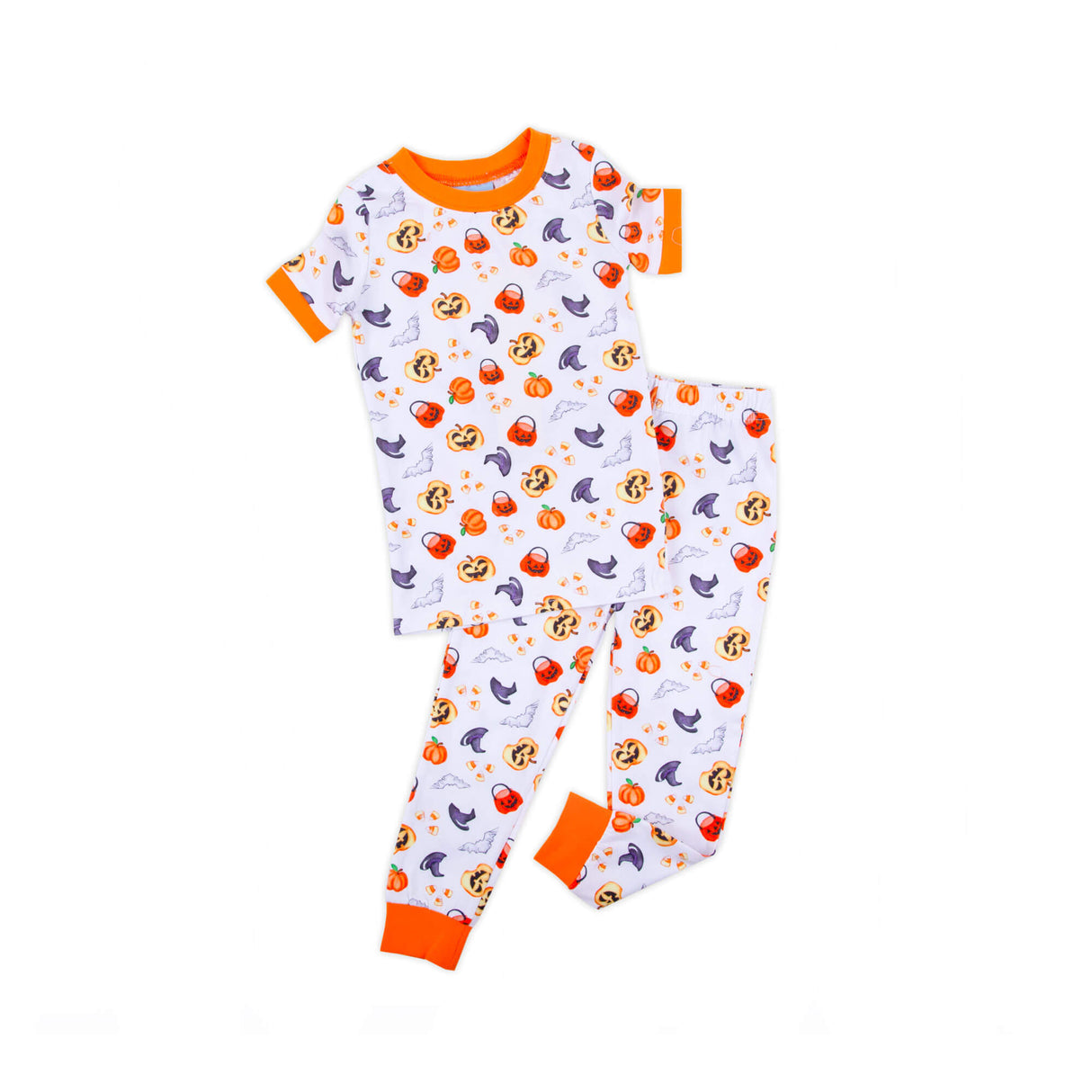 Halloween Print Orange Trim Pajamas