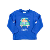 Pumpkin Truck Royal Blue Long Sleeve Shirt