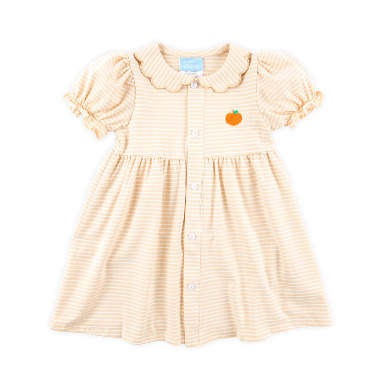 Sweet Pumpkin Tan Stripe Lola Dress