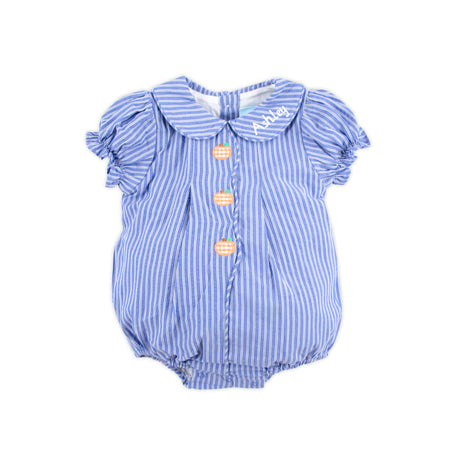Adorable Pumpkin Blue Stripe Jane Bubble