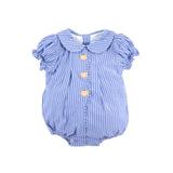Adorable Pumpkin Blue Stripe Jane Bubble