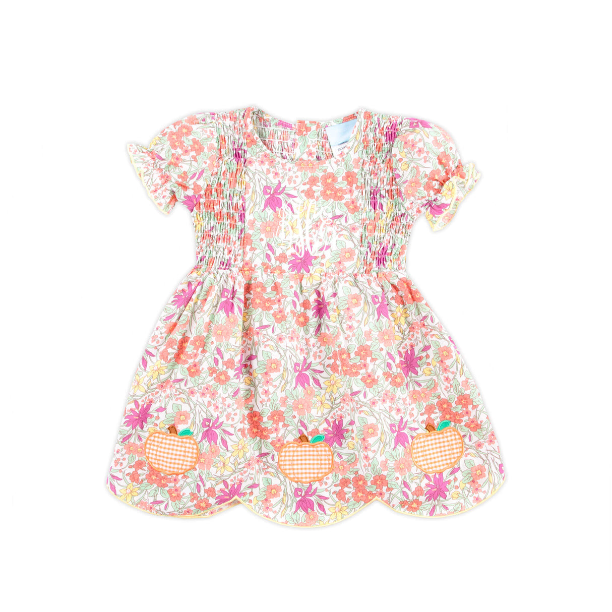 Pumpkin Pink Floral Smocked Aria Dress