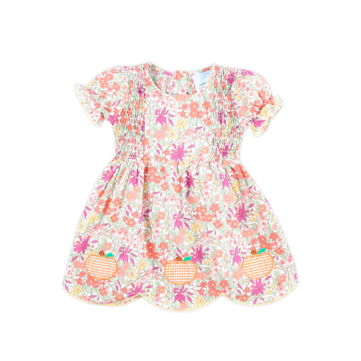 Pumpkin Pink Floral Smocked Aria Dress