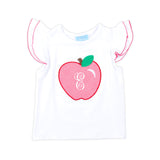 Apple Applique White Top