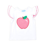 Apple Applique White Top