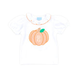 Pumpkin White Ruffle Top