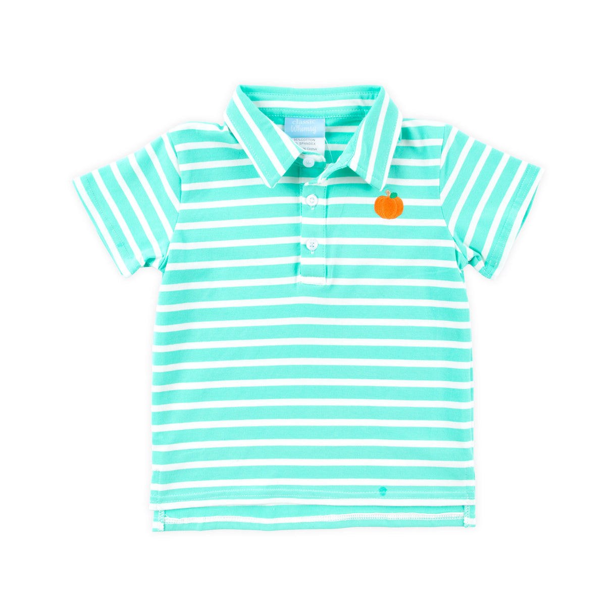 Pumpkin Turquoise Stripe Polo