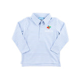 Turkey Embroidered Light Blue Stripe Polo