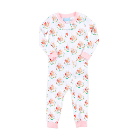 Feathery Turkey Pink Zip Sleeper