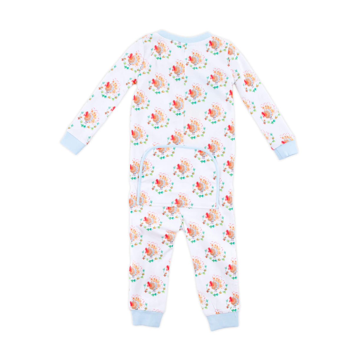 Feathery Turkey Blue Zip Sleeper