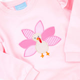 Turkey Applique Pink Ruffle Jogger Set
