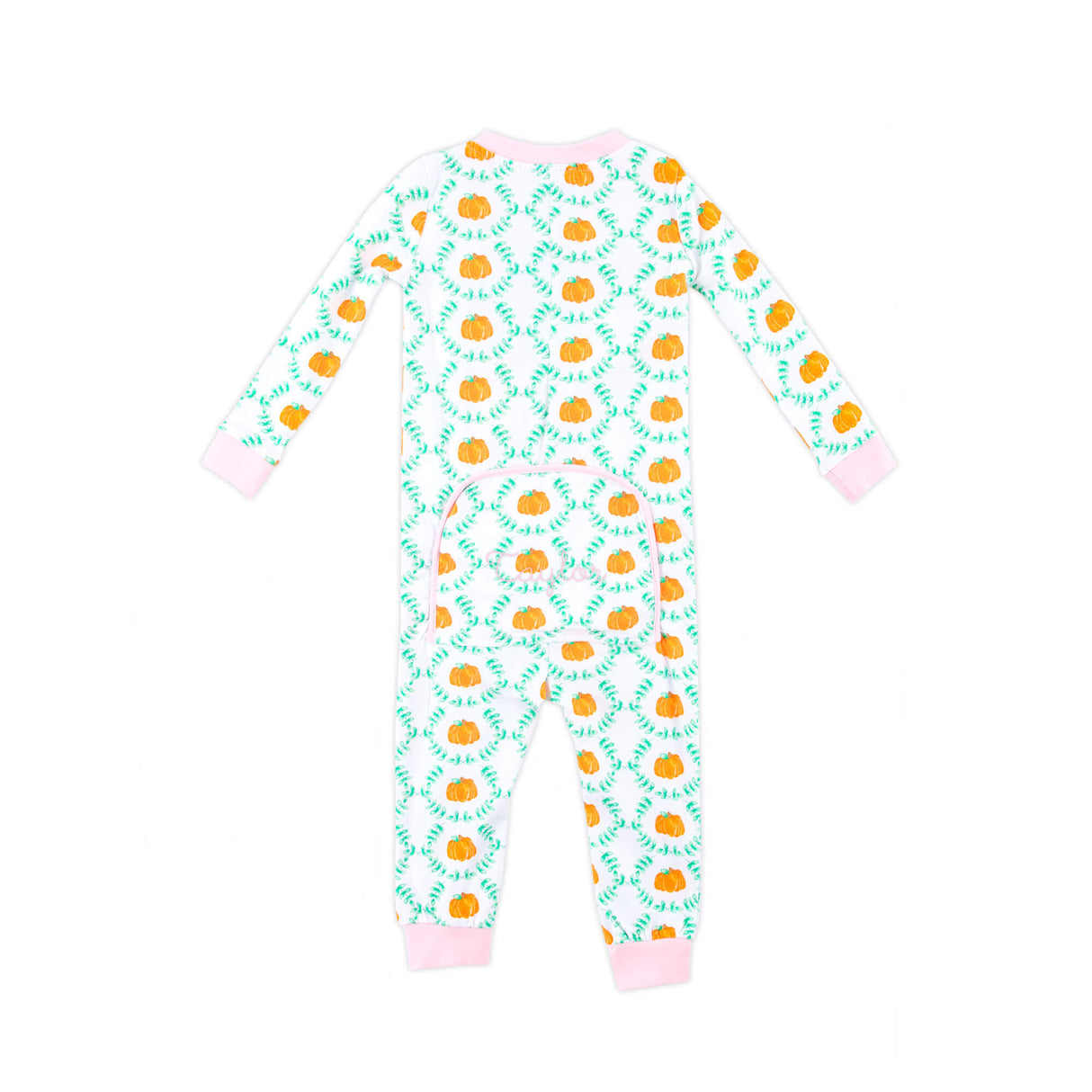 Pumpkin Splendor Pink Rib Zip Sleeper