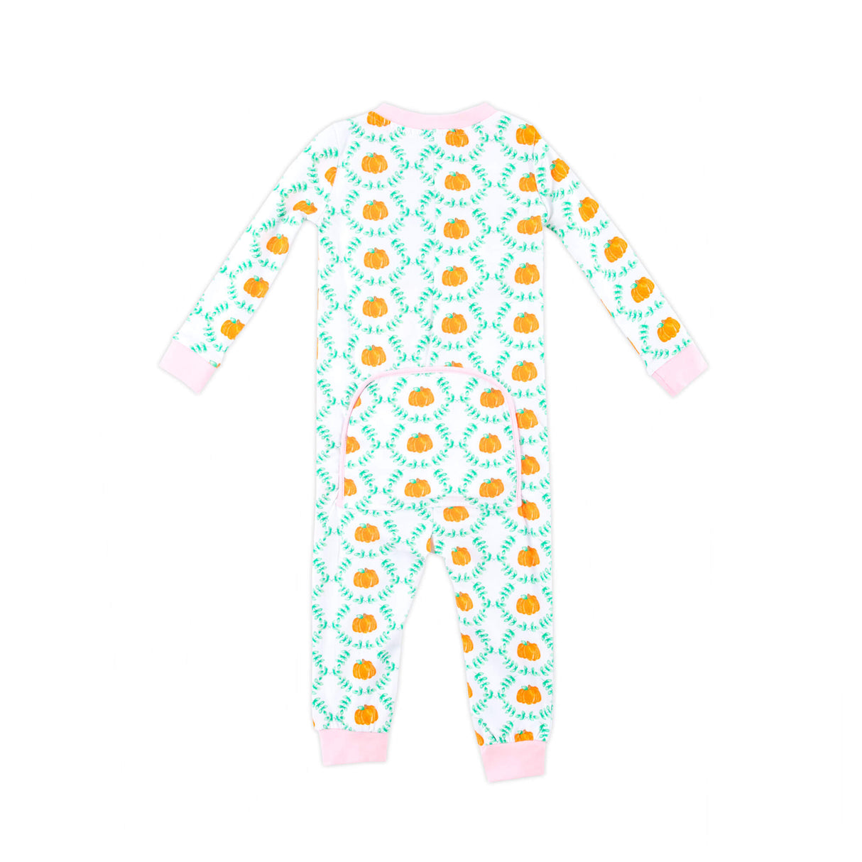 Pumpkin Splendor Pink Rib Zip Sleeper