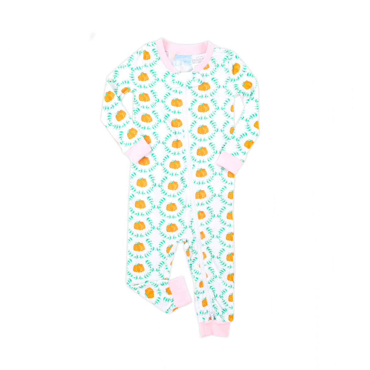 Pumpkin Splendor Pink Rib Zip Sleeper