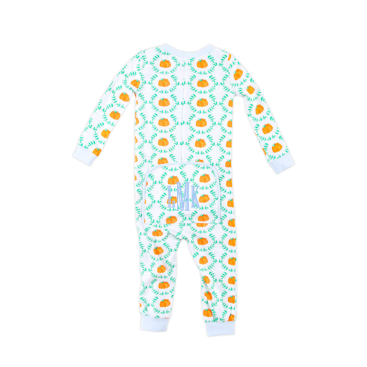 Pumpkin Splendor Blue Rib Zip Sleeper
