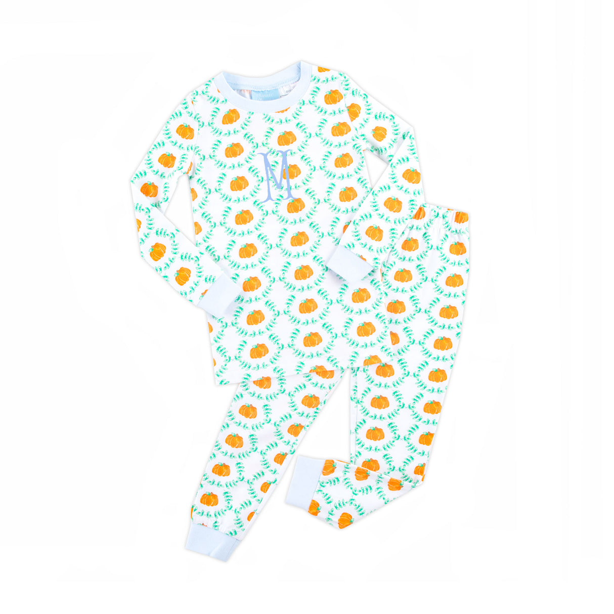 Pumpkin Splendor Blue Rib Pajamas