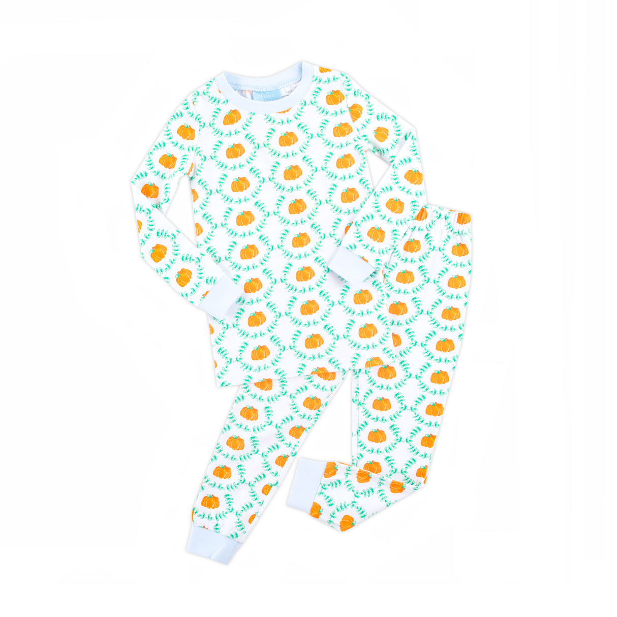 Pumpkin Splendor Blue Rib Pajamas