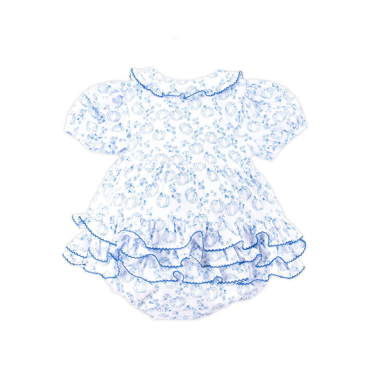 Pumpkin Blue Toile Gwen Bubble