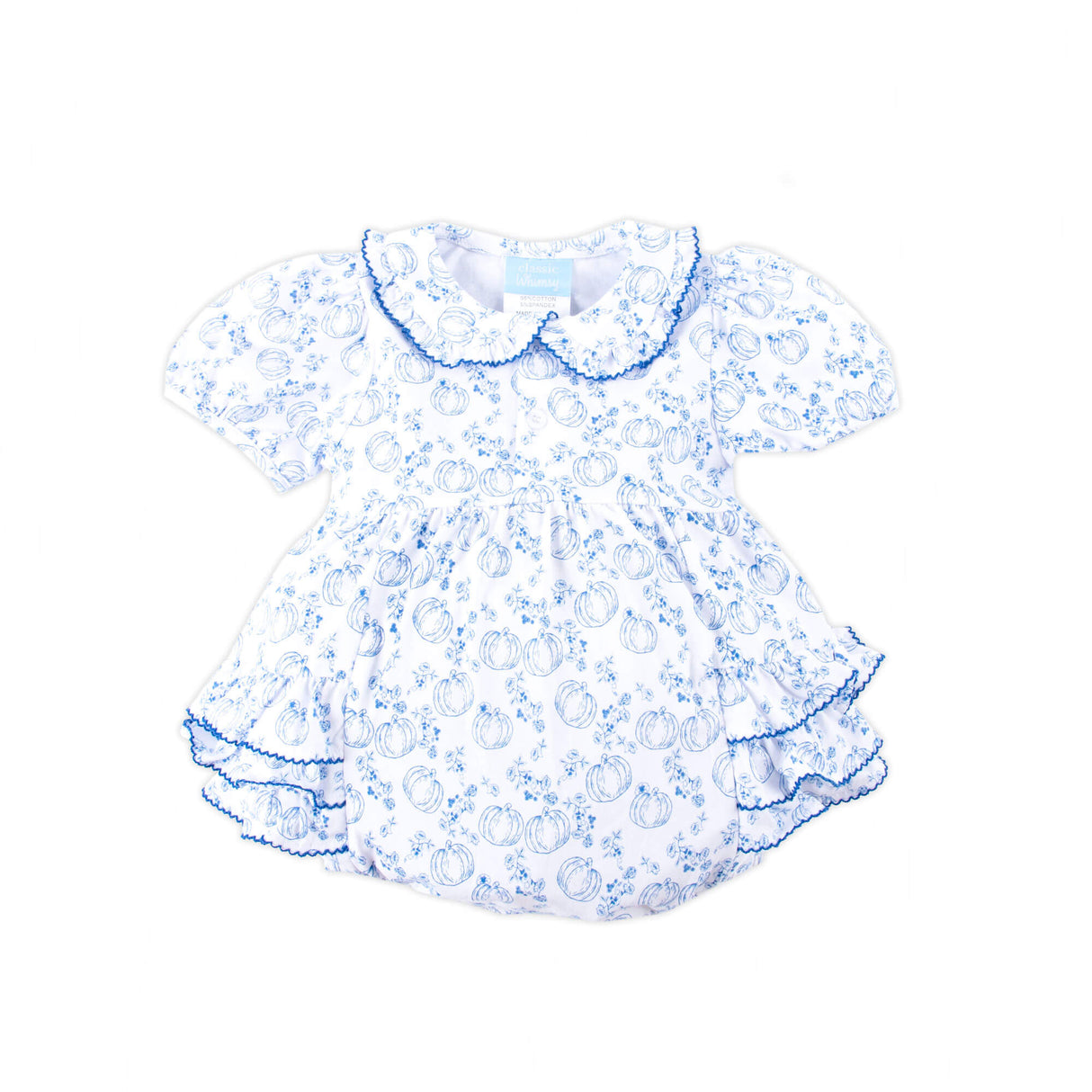 Pumpkin Blue Toile Gwen Bubble