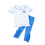 Pumpkin Blue Toile Gwen Legging Set