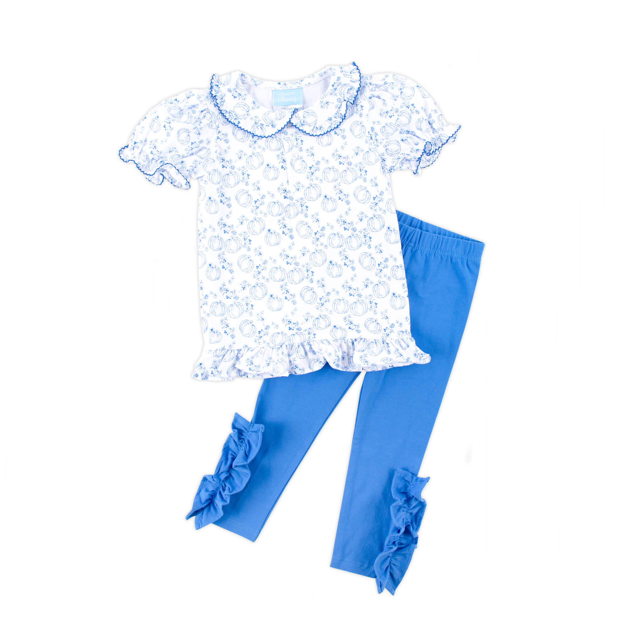 Pumpkin Blue Toile Gwen Legging Set – Classic Whimsy