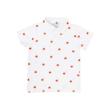Pumpkin Schiffli White Polo